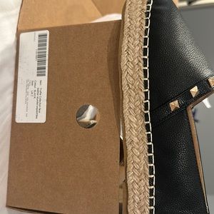 Black faux leather studded size 9 US women’s shoe never worn